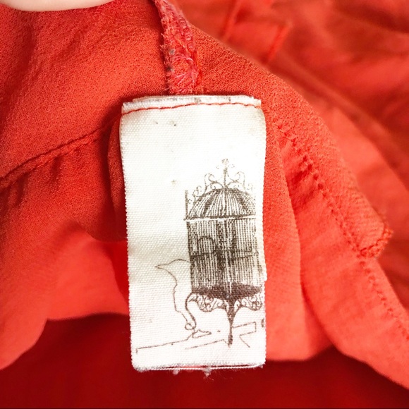 Francesca's Orange Ruffle Racerback Sheer Tank Top - Picture 3 of 5